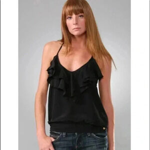 Karina‎ Grimaldi Antonella Black Silk Halter Top